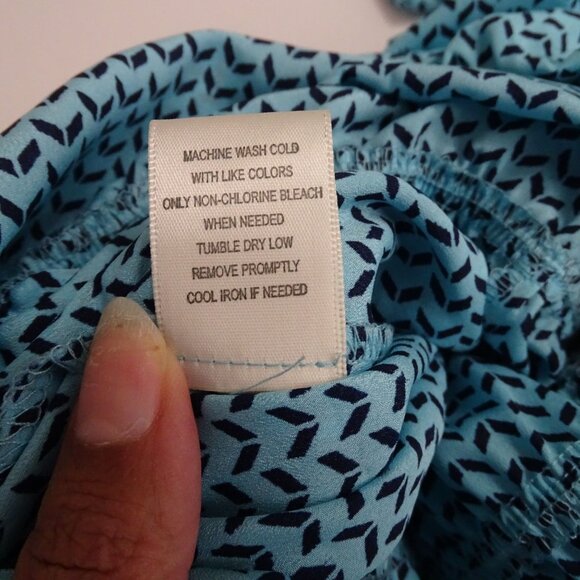 Love Fire Strapless Blue Patterned  Jumpsuit Women Size M Elastic Waist Pockets - Picture 8 of 12